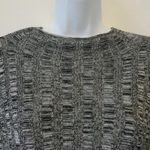 NWT EILEEN FISHER Black White Silk Organic Linen Funnel Neck Box Top Medium - Picture 3 of 6